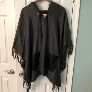Charming Charlie Grey Shawl Cape